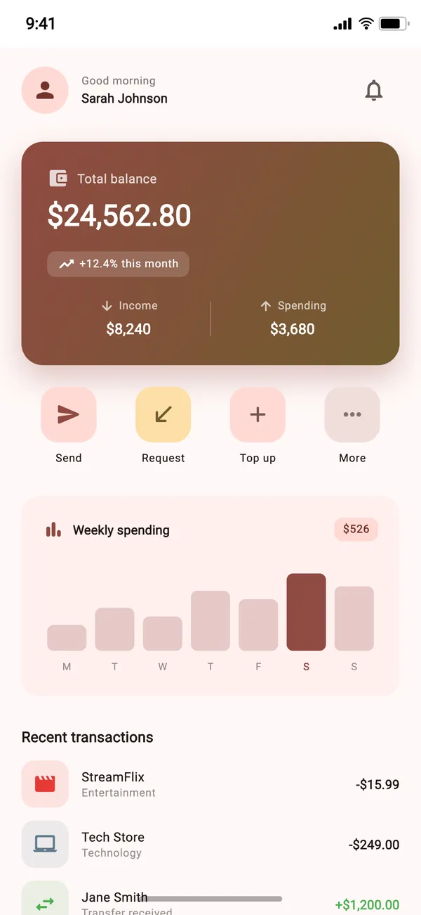 ExampleScreen at text scale 0.85