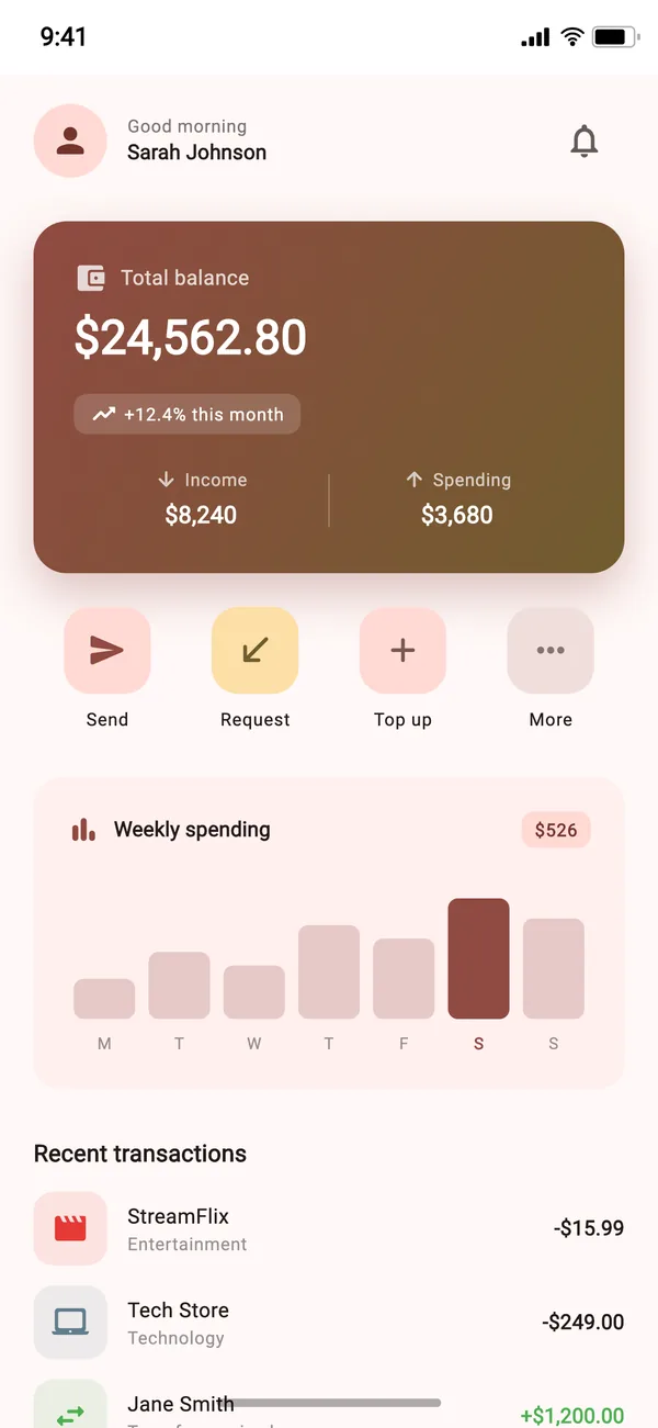 ExampleScreen at text scale 0.88