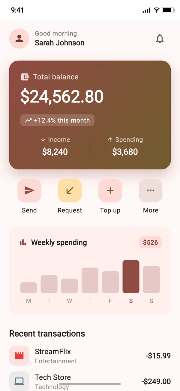 ExampleScreen at text scale 1.15