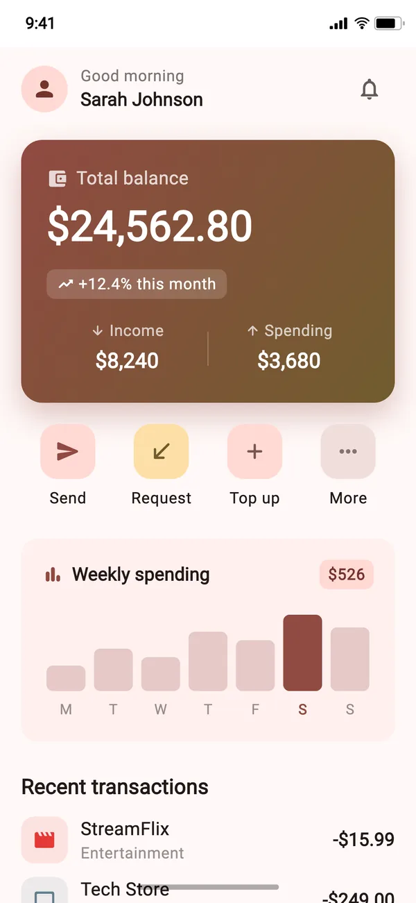 ExampleScreen at text scale 1.23
