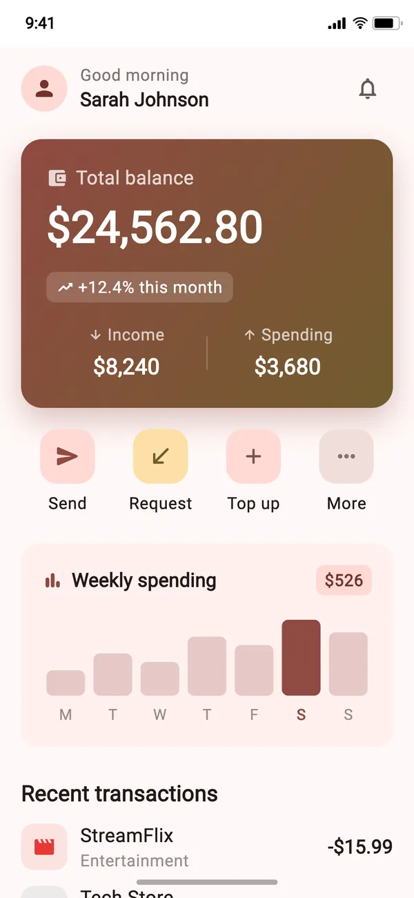 ExampleScreen at text scale 1.3