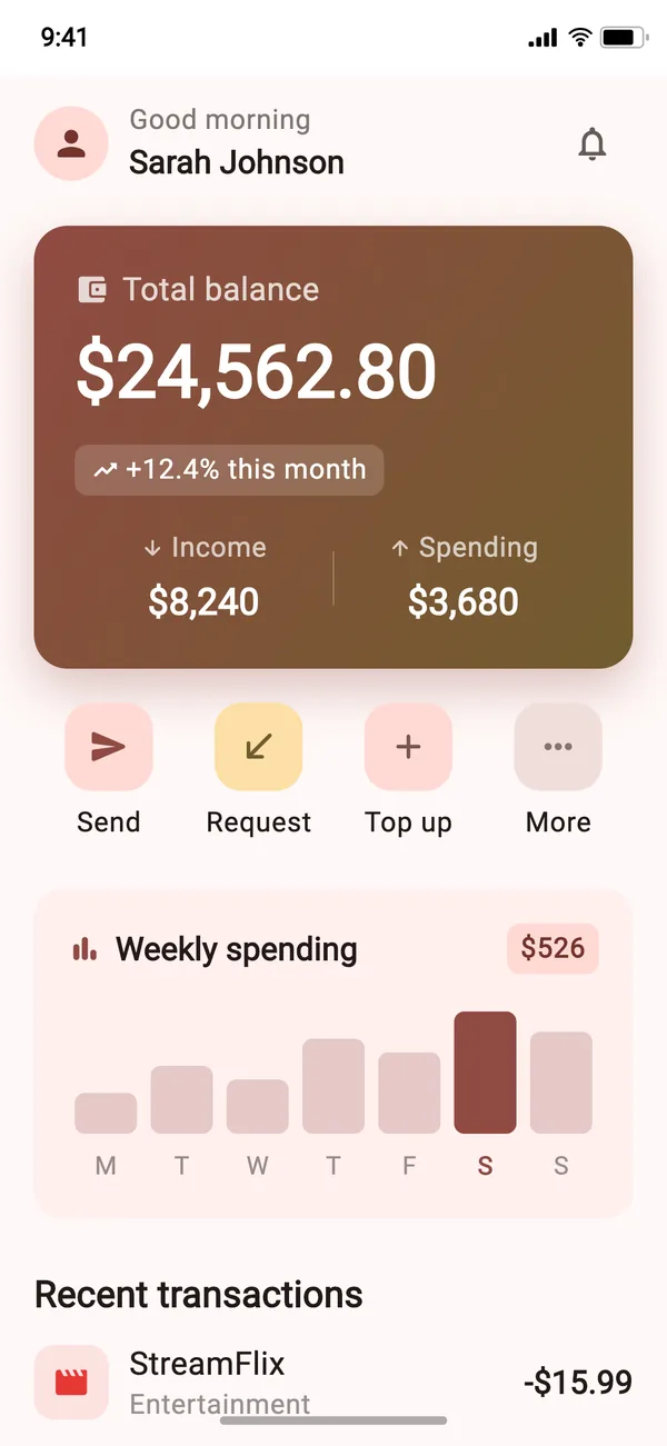 ExampleScreen at text scale 1.35