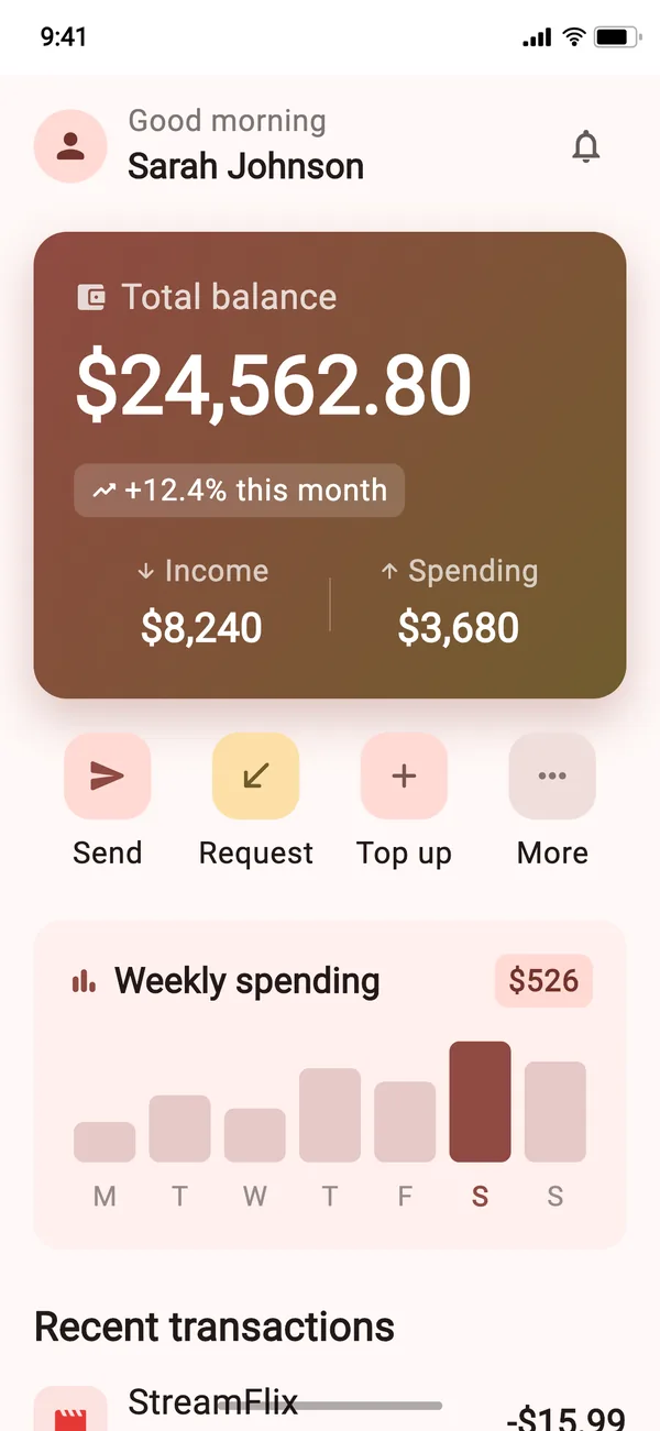 ExampleScreen at text scale 1.5