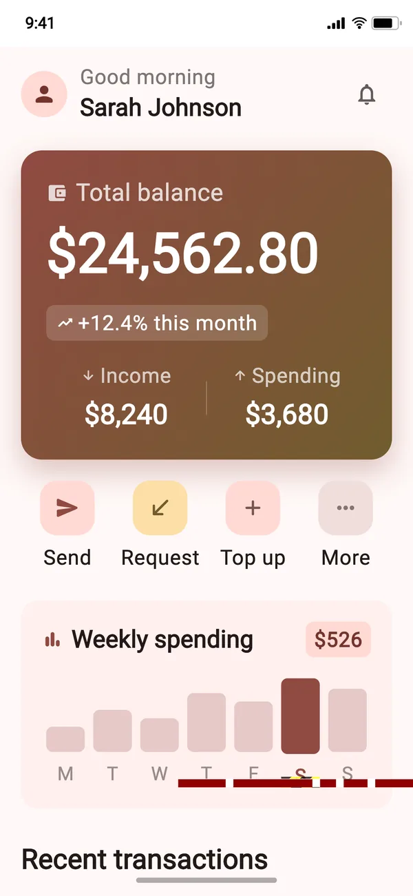 ExampleScreen at text scale 1.64