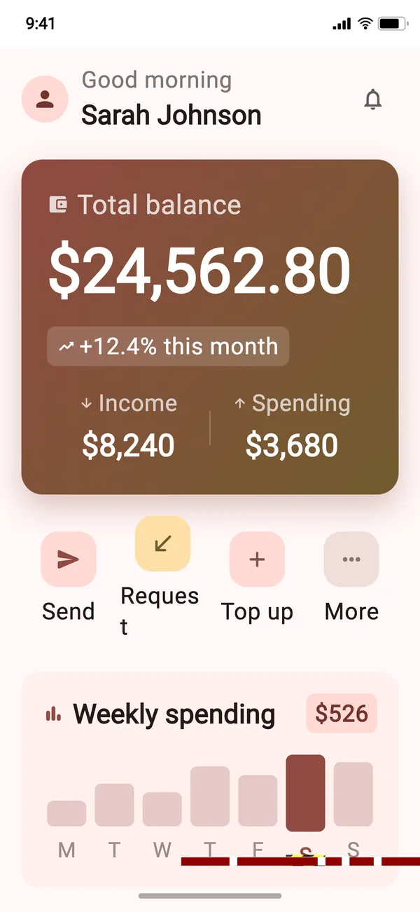 ExampleScreen at text scale 1.8