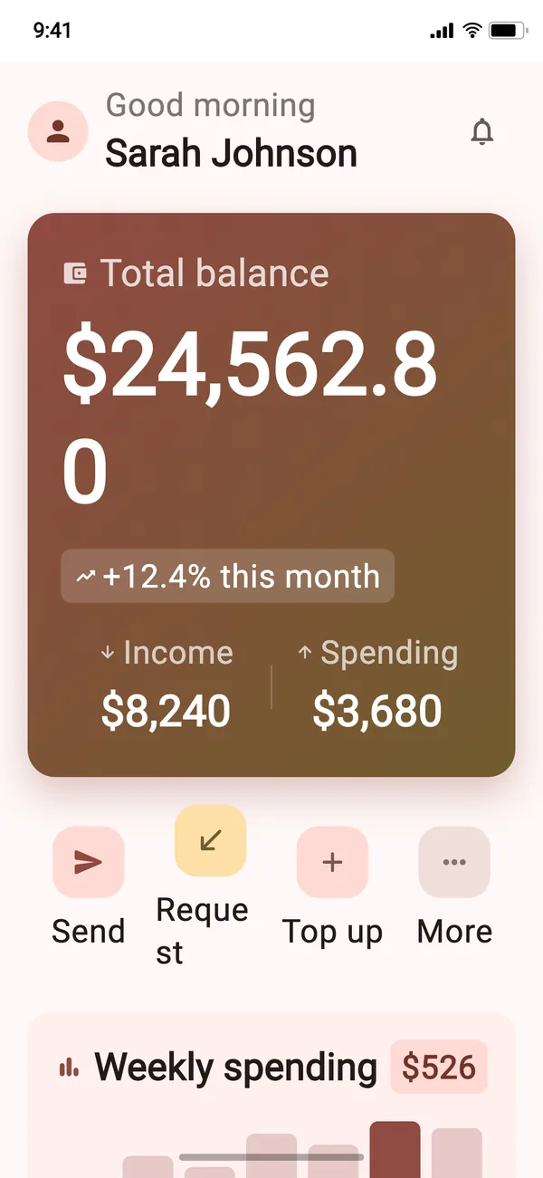ExampleScreen at text scale 1.95