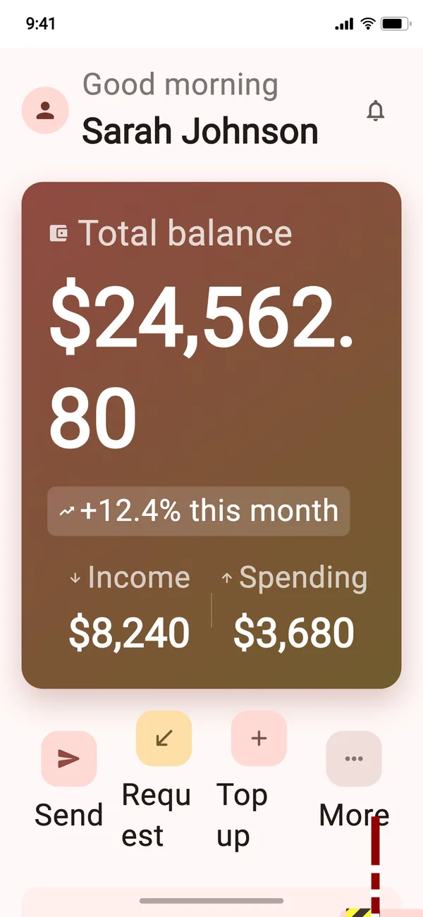ExampleScreen at text scale 2.35