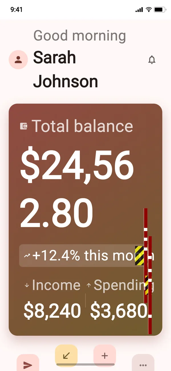 ExampleScreen at text scale 2.76