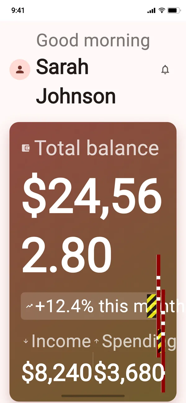 ExampleScreen at text scale 3.12